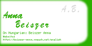 anna beiszer business card